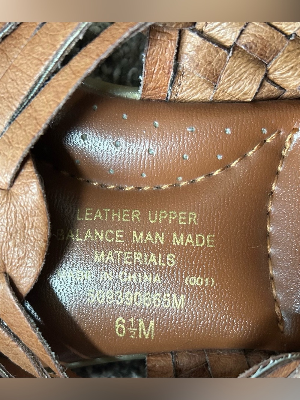 Women’s Comfortable Tan Leather Huarache Sandals with Adjustable Straps sz 61/2 - Picture 5 of 6